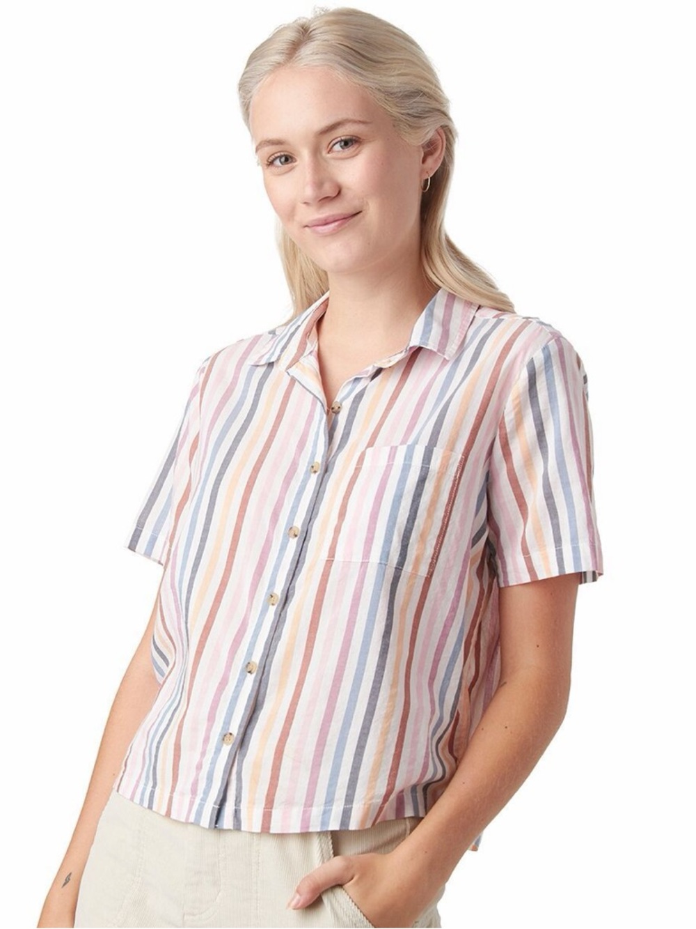 Marine Layer Talia Short-Sleeve Button-Up Shirt XS